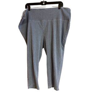 Blue & White Striped Aventura Womens Wide-Leg Pull-On Pants Size 22/24 Cotton/Po